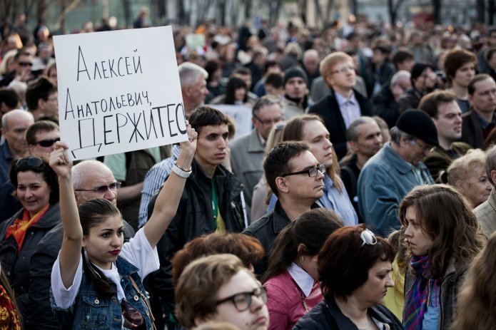 <em>Митинг в поддержку Алексея Навального, 2013 год / Фото: Евгений Фельдман</em>